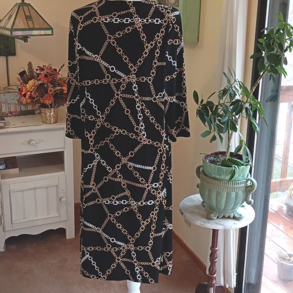 Chico's Soft Knit Dress With Chain Print. Dark Academia , Whimsigoth,  Soft Knit - Picture 6 of 11